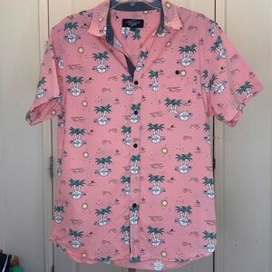 Eighty Eight Pink Palm Print Casual Shirt
